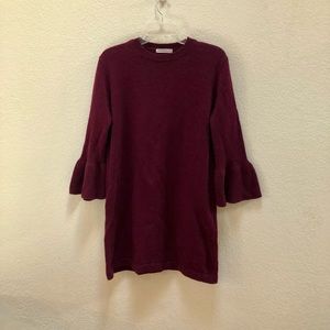 Alpaca flare sleeve sweater tunic